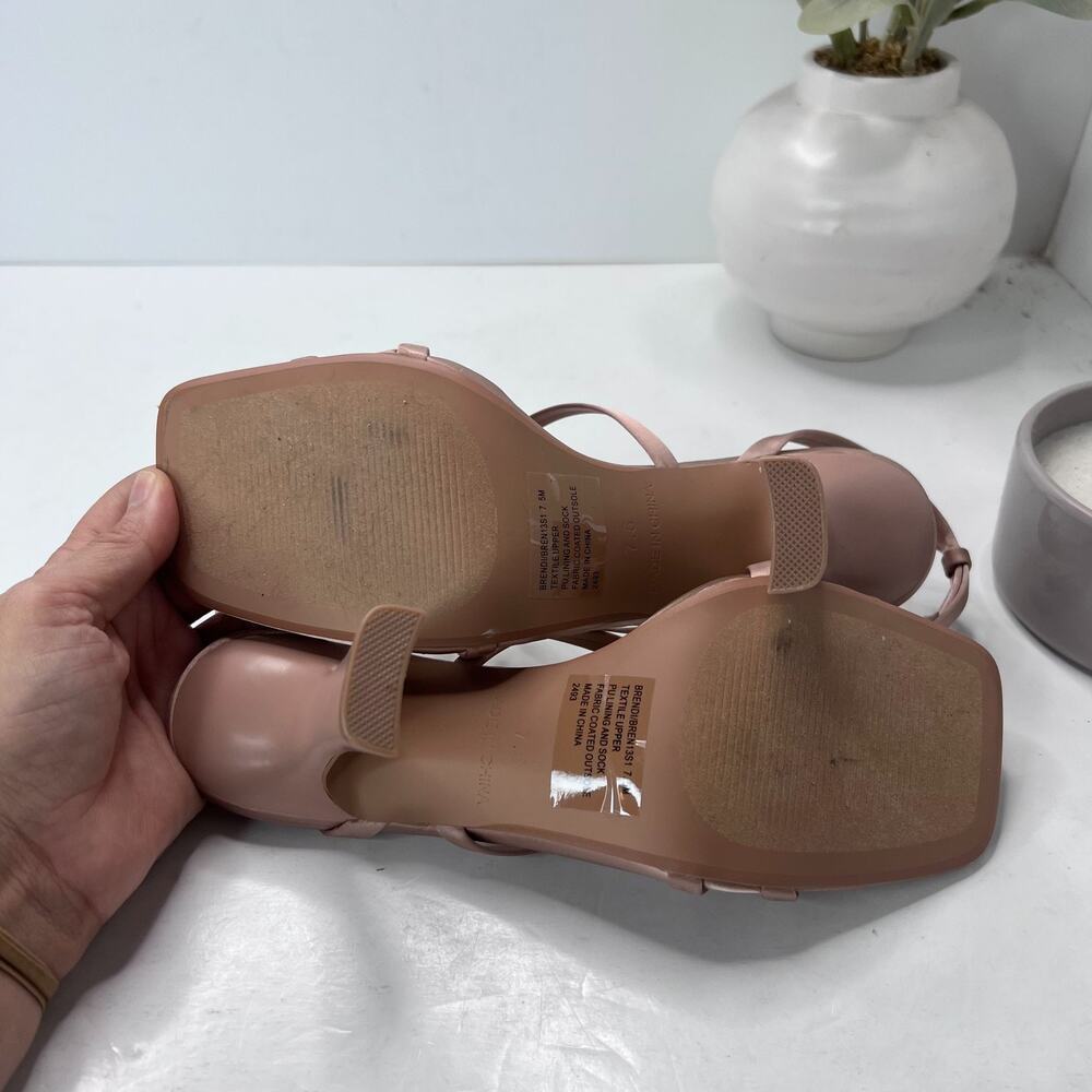 Steve Madden Brendi Strappy Satin Square Toe Heel Blush Women 7.5 - Picture 8 of 9